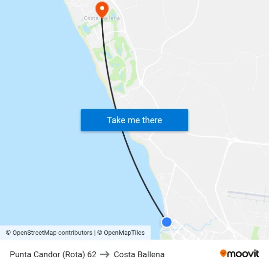 Punta Candor (Rota) 62 to Costa Ballena map