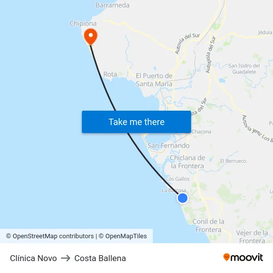 Clínica Novo to Costa Ballena map