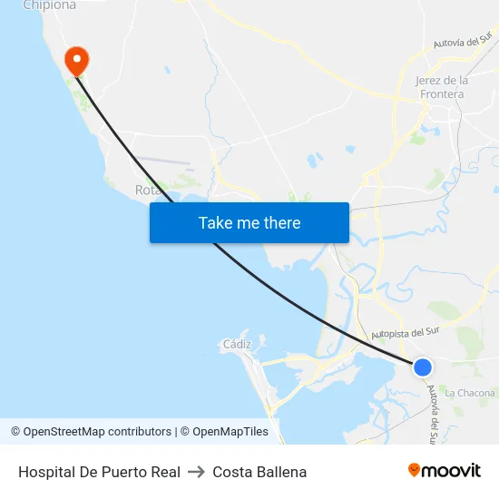 Hospital De Puerto Real to Costa Ballena map
