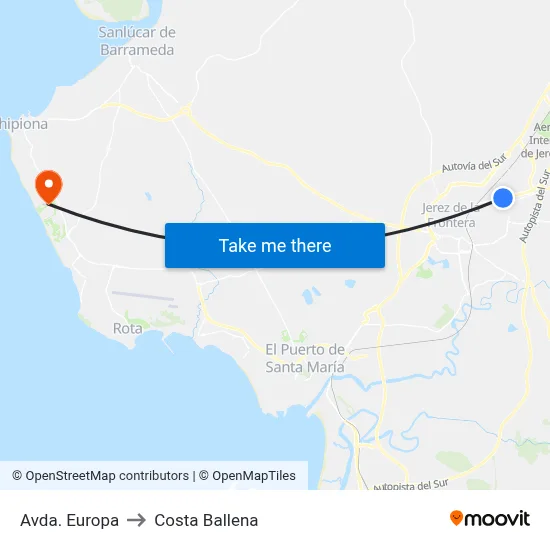 Avda. Europa to Costa Ballena map