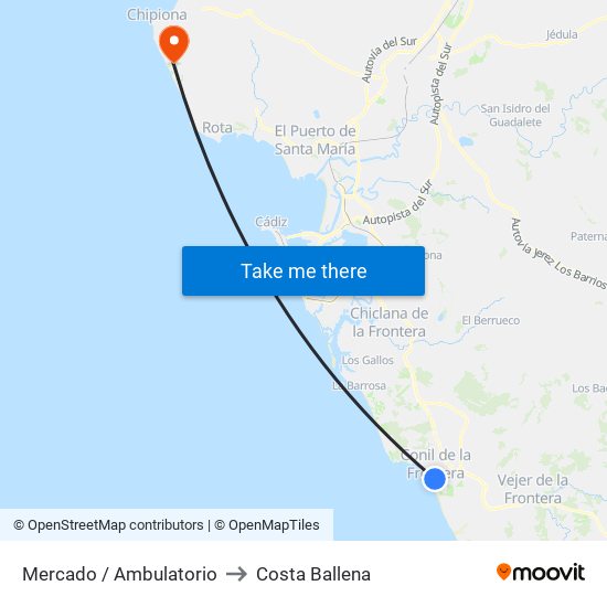 Mercado / Ambulatorio to Costa Ballena map