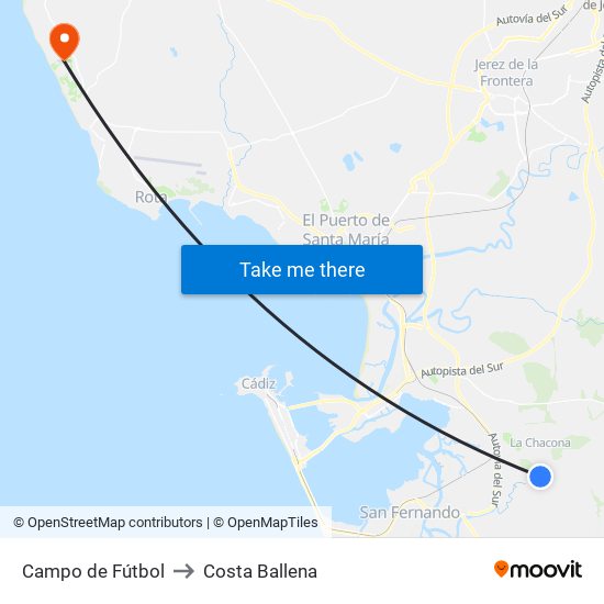Campo de Fútbol to Costa Ballena map