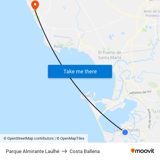 Parque Almirante Laulhé to Costa Ballena map