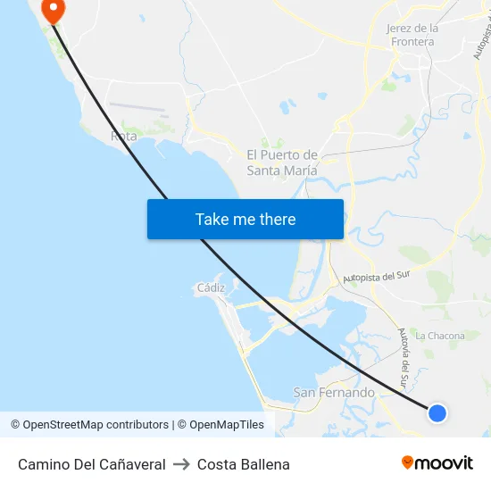 Camino Del Cañaveral to Costa Ballena map