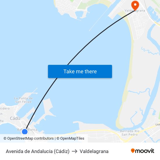 Avenida de Andalucía (Cádiz) to Valdelagrana map