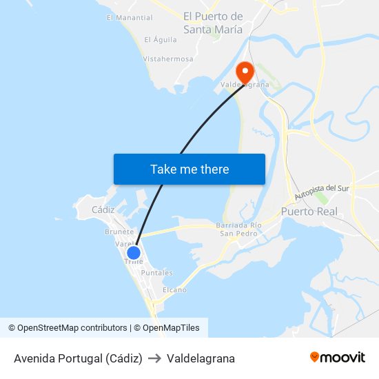 Avenida Portugal (Cádiz) to Valdelagrana map