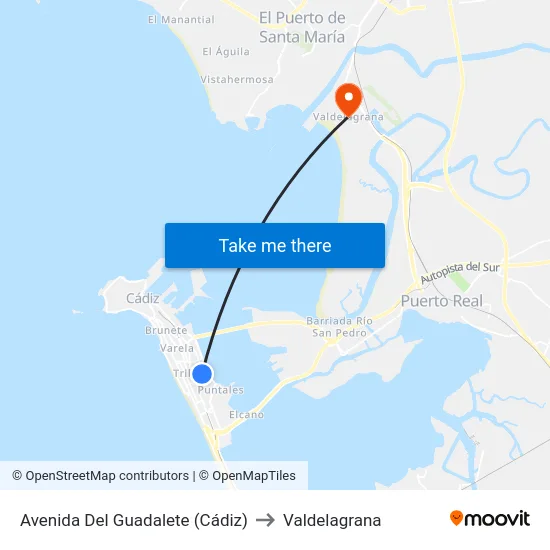 Avenida Del Guadalete (Cádiz) to Valdelagrana map
