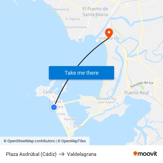 Plaza Asdrúbal (Cádiz) to Valdelagrana map