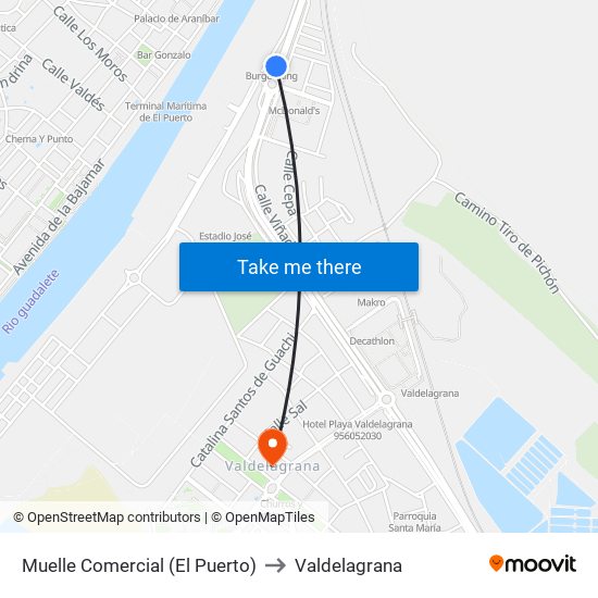 Muelle Comercial (El Puerto) to Valdelagrana map