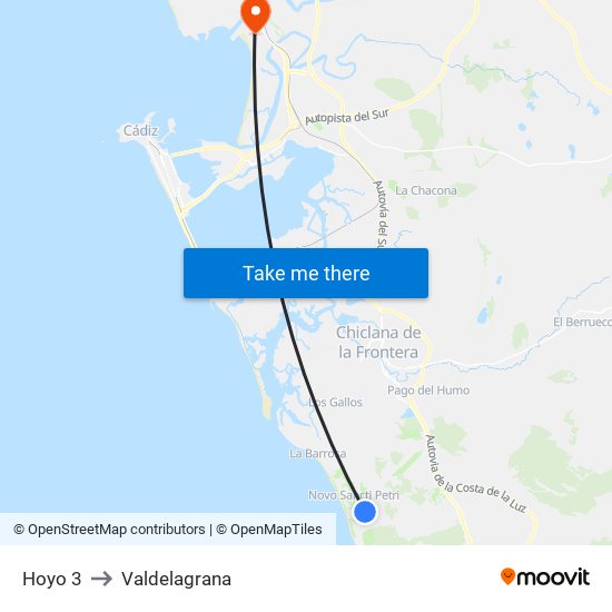 Hoyo 3 to Valdelagrana map