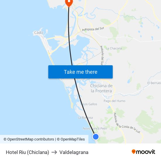 Hotel Riu (Chiclana) to Valdelagrana map