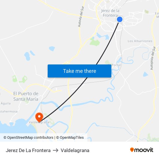 Jerez De La Frontera to Valdelagrana map