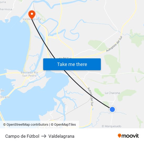 Campo de Fútbol to Valdelagrana map