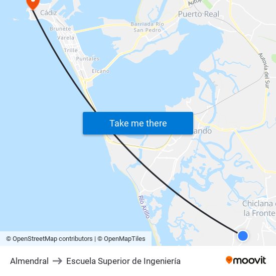 Almendral to Escuela Superior de Ingeniería map