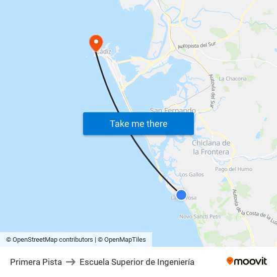 Primera Pista to Escuela Superior de Ingeniería map