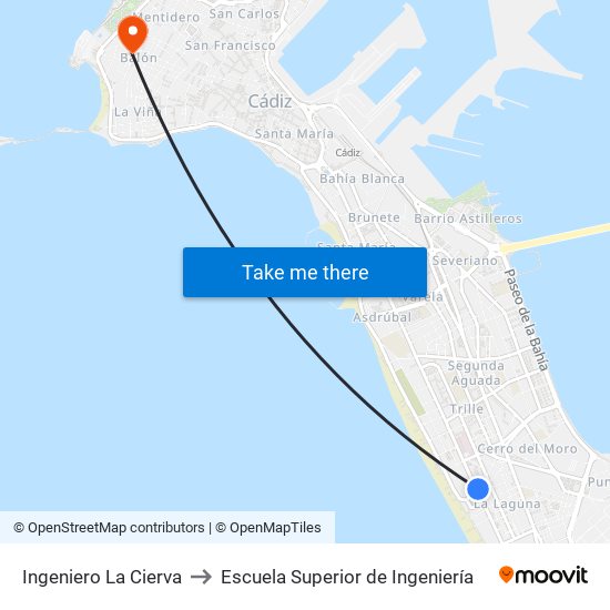 Ingeniero La Cierva to Escuela Superior de Ingeniería map