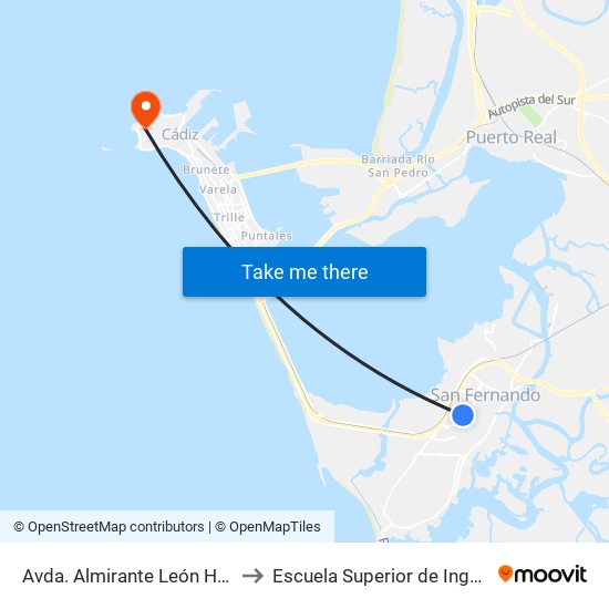 Avda. Almirante León Herrero to Escuela Superior de Ingeniería map