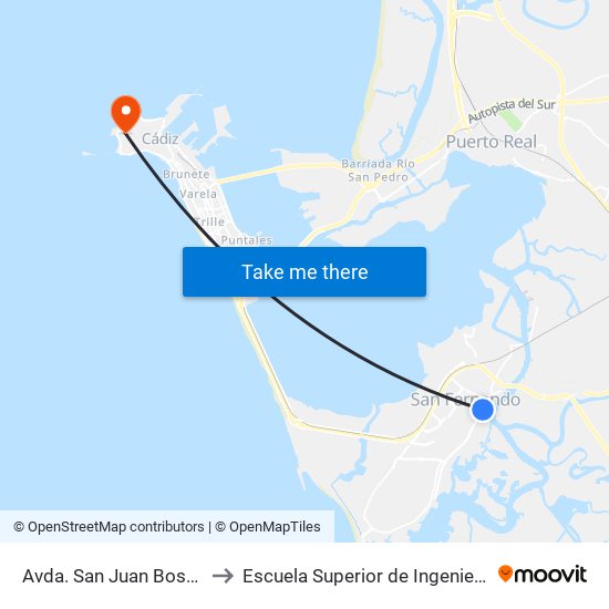 Avda. San Juan Bosco to Escuela Superior de Ingeniería map