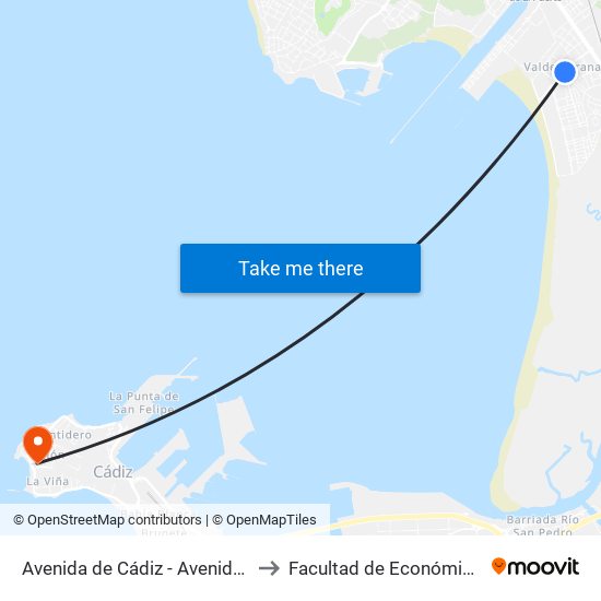 Avenida de Cádiz - Avenida de La Paz (El Puerto) to Facultad de Económicas y Empresariales map