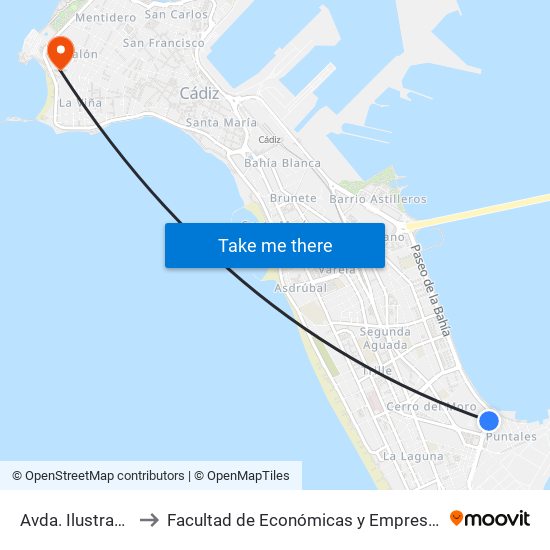 Avda. Ilustración to Facultad de Económicas y Empresariales map