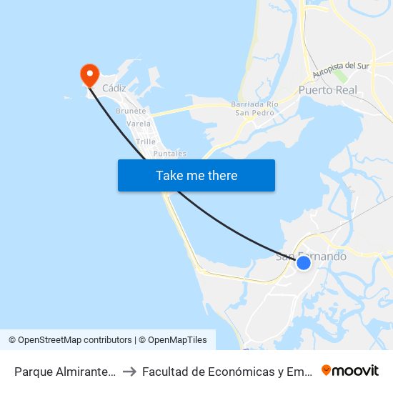 Parque Almirante Laulhé to Facultad de Económicas y Empresariales map