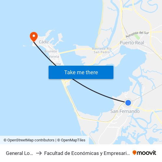 General Lobo to Facultad de Económicas y Empresariales map
