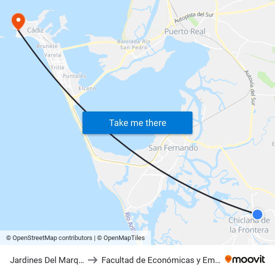 Jardines Del Marquesado to Facultad de Económicas y Empresariales map