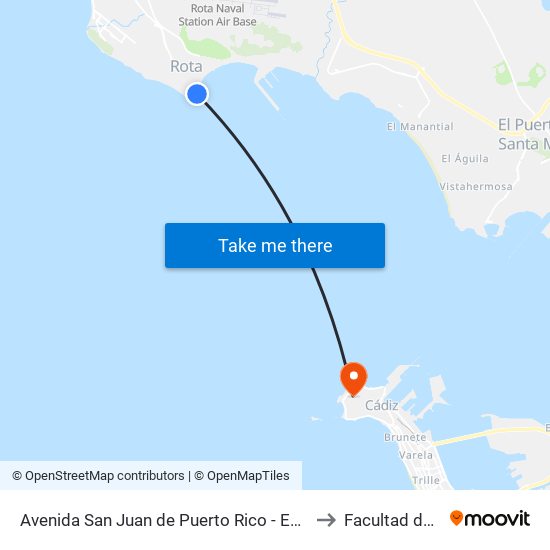 Avenida San Juan de Puerto Rico - Estación Marítima (Rota) 2b to Facultad de Medicina map