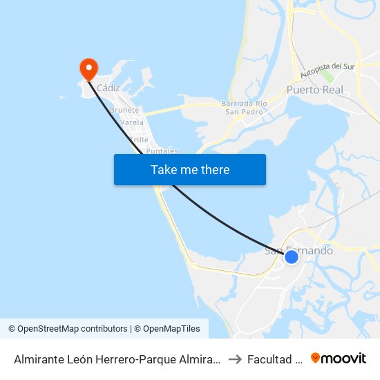 Almirante León Herrero-Parque Almirante Laulhé-Observatorio (San Fernado) to Facultad de Medicina map