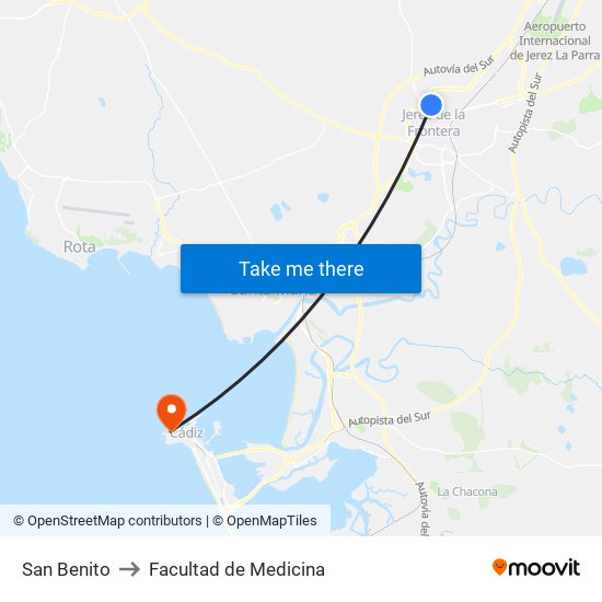 San Benito to Facultad de Medicina map