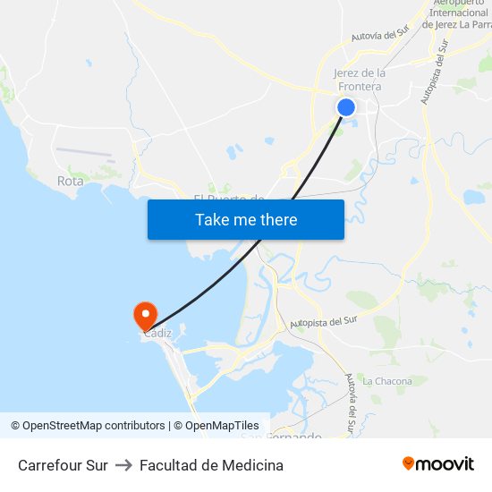 Carrefour Sur to Facultad de Medicina map