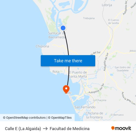 Calle E (La Algaida) to Facultad de Medicina map