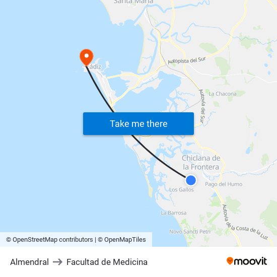 Almendral to Facultad de Medicina map