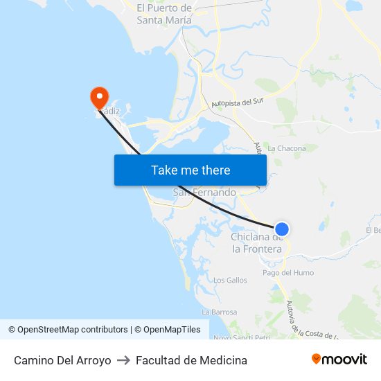 Camino Del Arroyo to Facultad de Medicina map