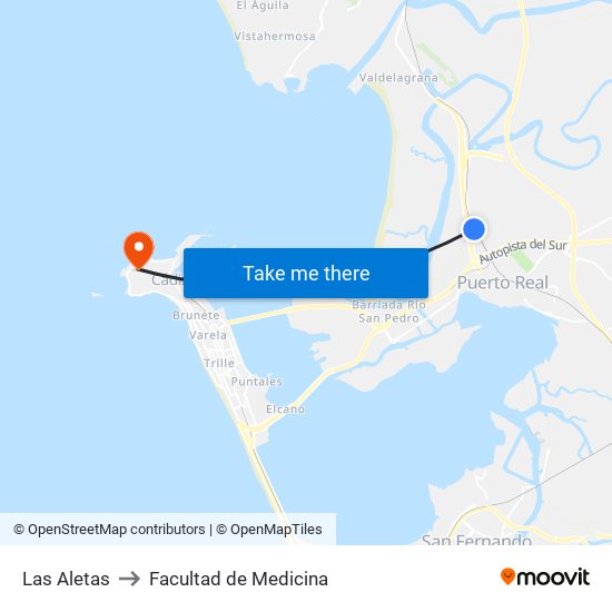 Las Aletas to Facultad de Medicina map