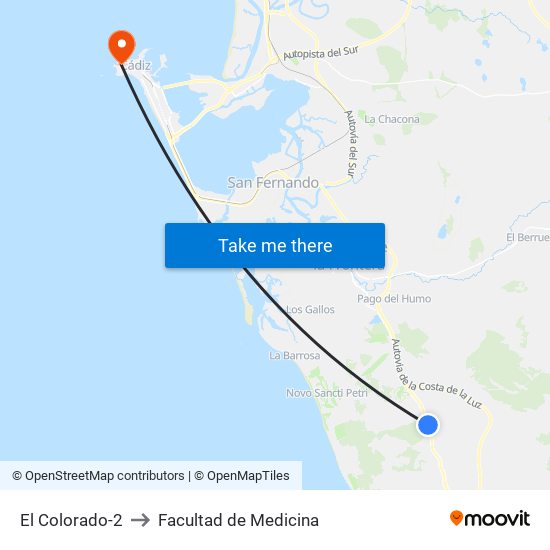 El Colorado-2 to Facultad de Medicina map