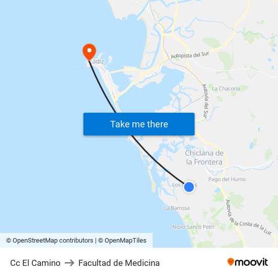 Cc El Camino to Facultad de Medicina map