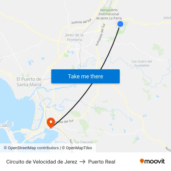Circuito de Velocidad de Jerez to Puerto Real map
