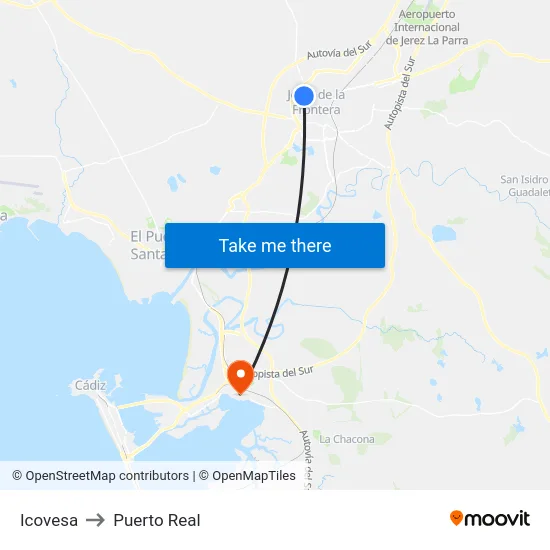 Icovesa to Puerto Real map