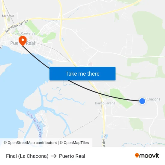 Final (La Chacona) to Puerto Real map