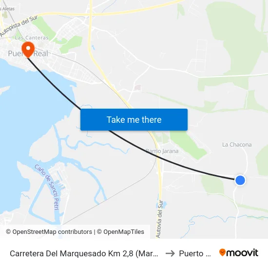 Carretera Del Marquesado Km 2,8 (Marquesado) to Puerto Real map