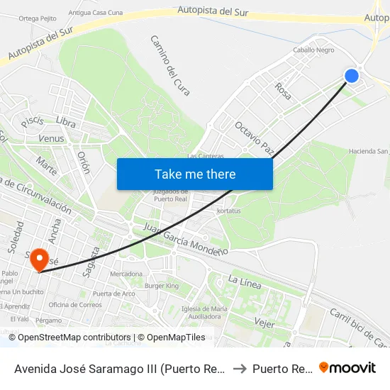 Avenida José Saramago III (Puerto Real) to Puerto Real map