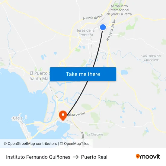 Instituto Fernando Quiñones to Puerto Real map