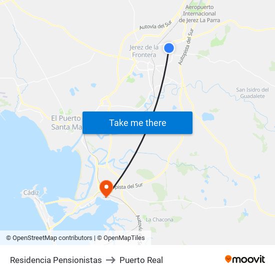 Residencia Pensionistas to Puerto Real map