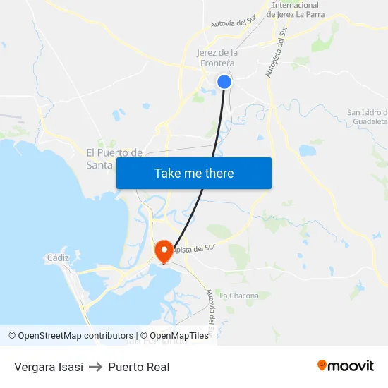 Vergara Isasi to Puerto Real map