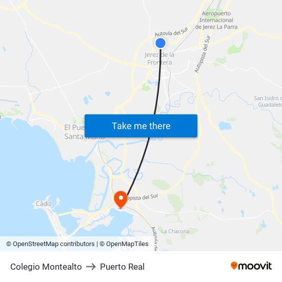 Colegio Montealto to Puerto Real map