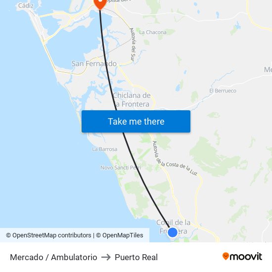 Mercado / Ambulatorio to Puerto Real map