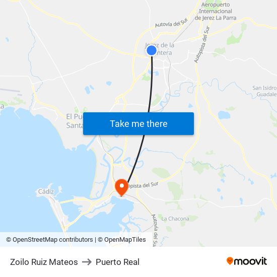 Zoilo Ruiz Mateos to Puerto Real map