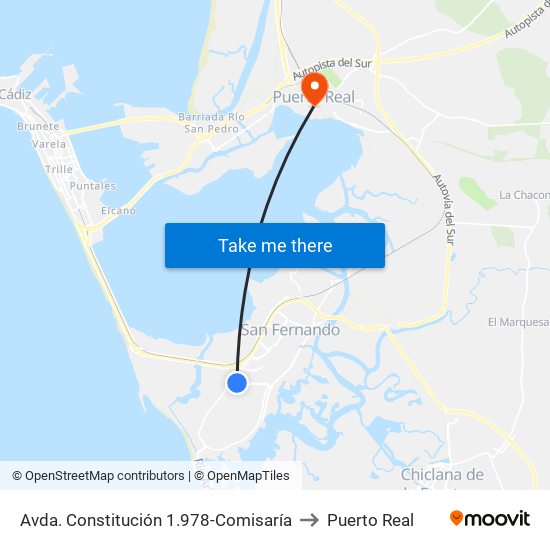 Avda. Constitución 1.978-Comisaría to Puerto Real map