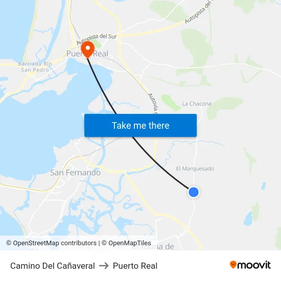Camino Del Cañaveral to Puerto Real map